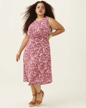 Sammie Garden Party Midi Dress | Magenta / White