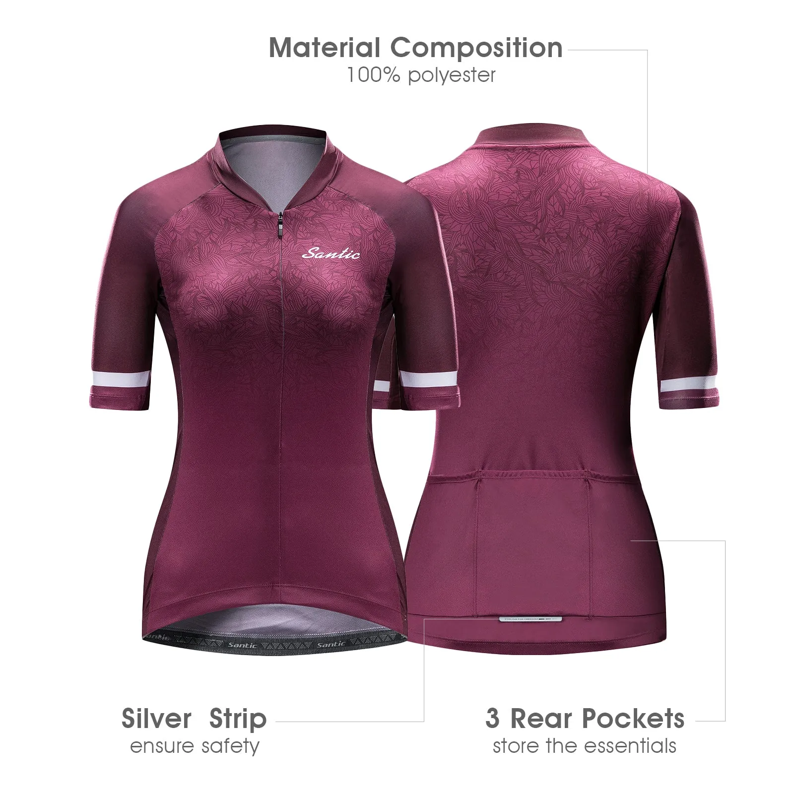 Santic Andrea Pink Women Cycling Jersey Short Sleeve