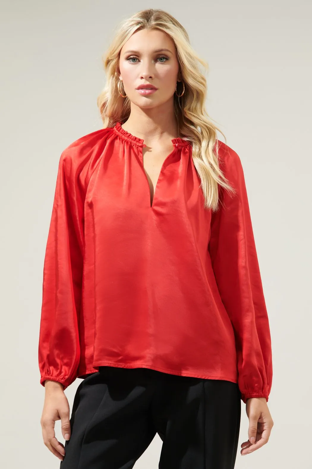 Satin Top Button Blouse