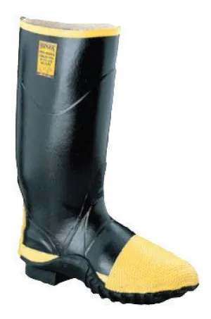 Servus By Honeywell Size 10 TurtleBack Black 16" Rubber Metatarsal Guard Boots With Trac Tread Outsole, Steel Toe And Removable Insole
