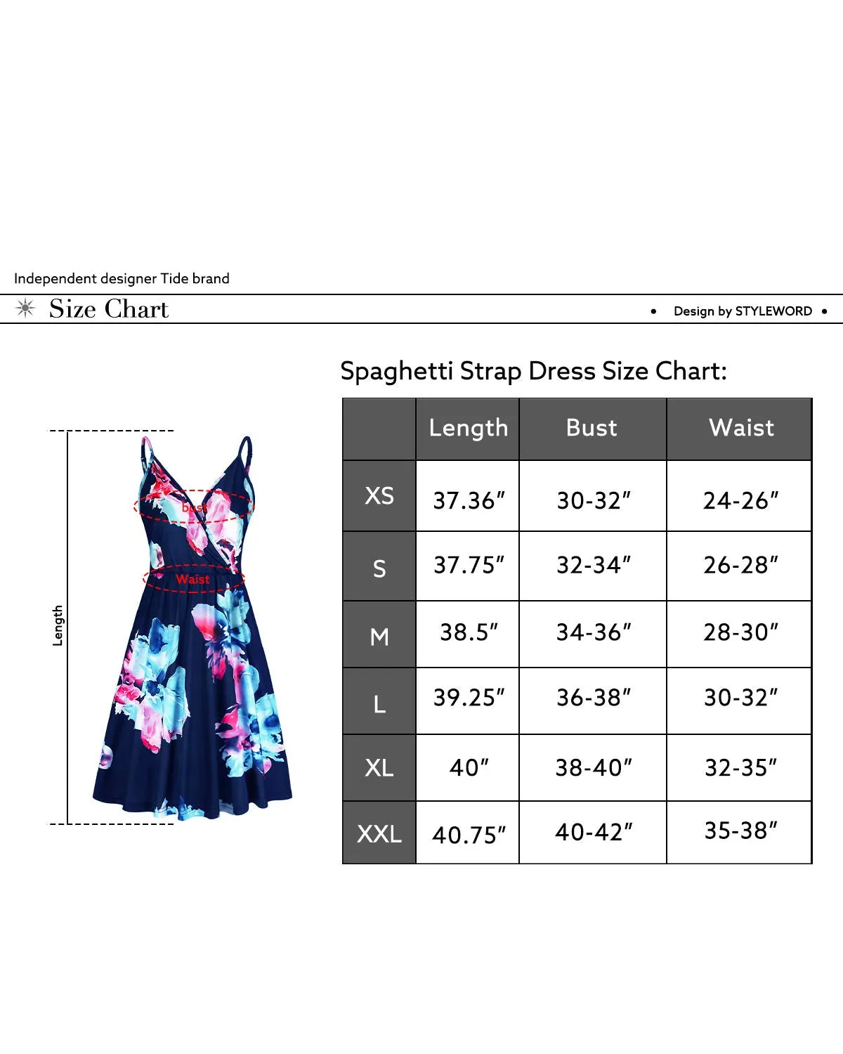 STYLEWORD Sommerkleid Damen Knielang V-Ausschnitt A Linie Kleider Sommer Freizeitkleid Strandkleid mit Taschen