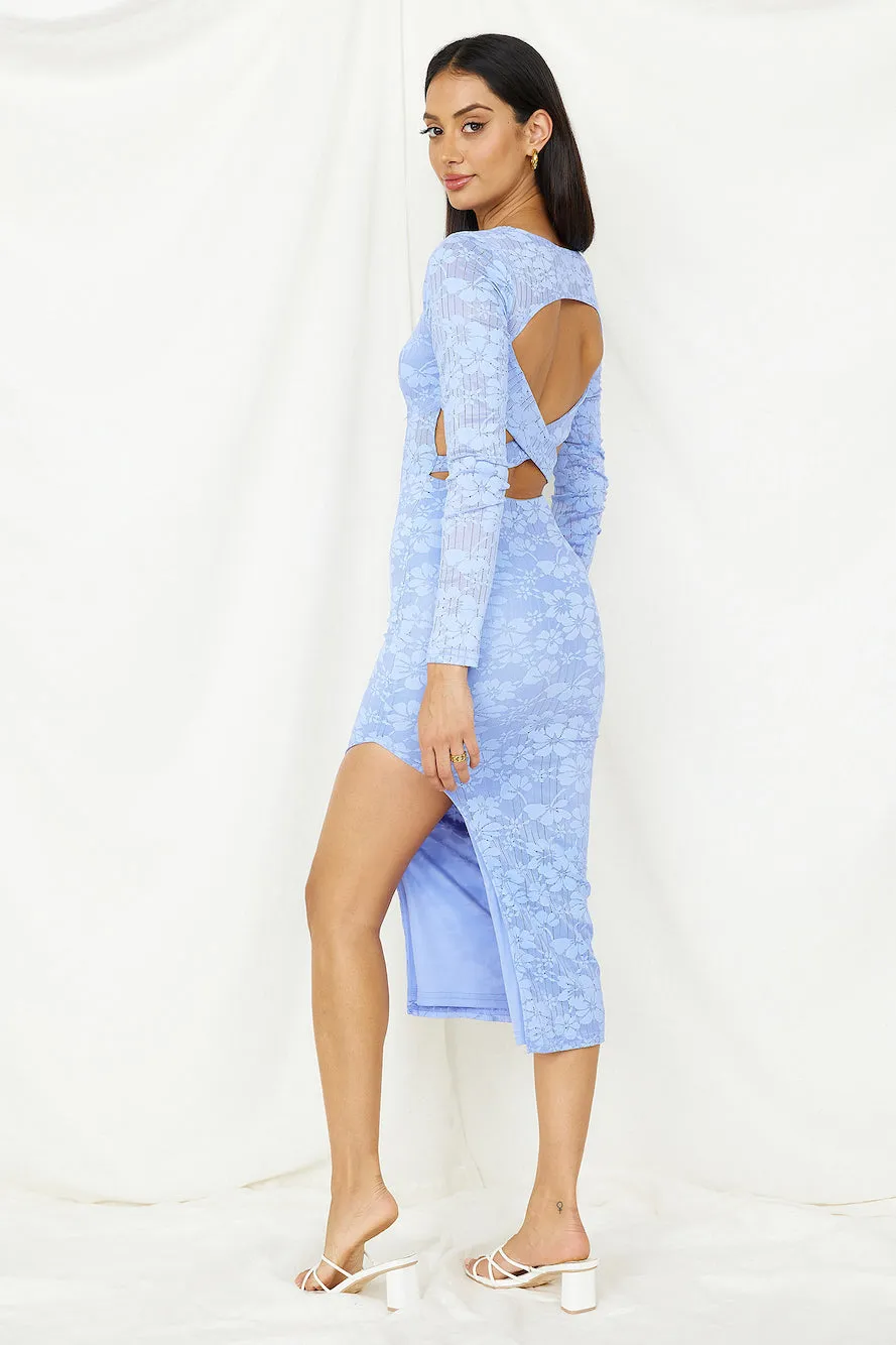 Sudden Moments Midi Dress Blue