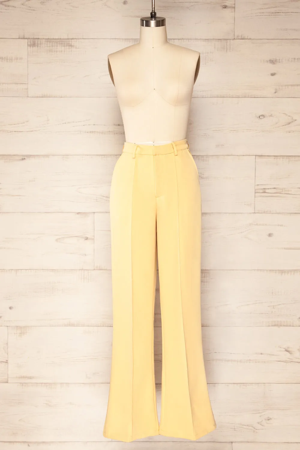 Turbine Yellow | Solid Stitch Wide Leg Trousers
