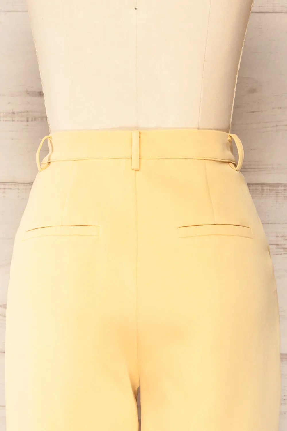 Turbine Yellow | Solid Stitch Wide Leg Trousers
