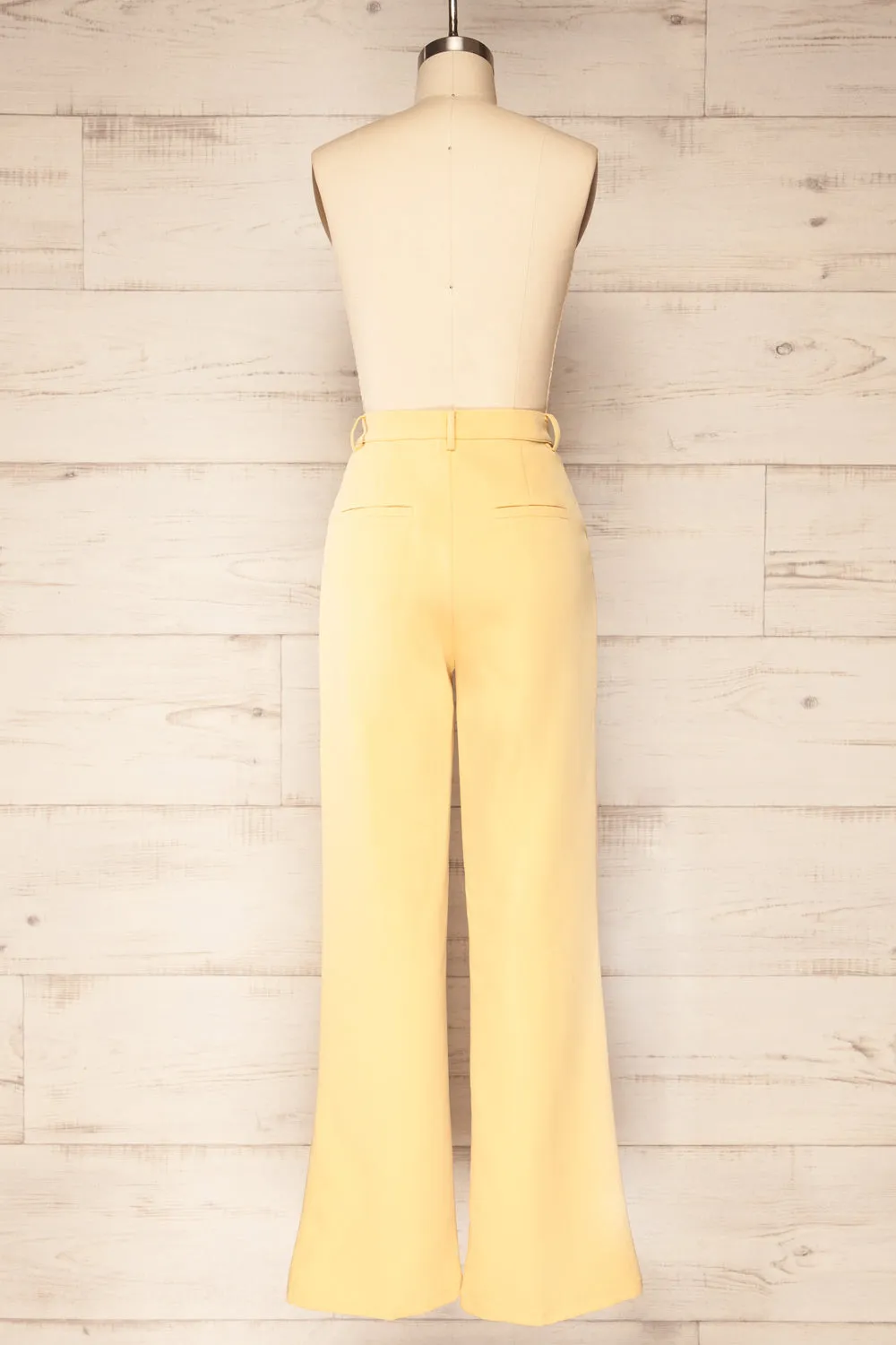 Turbine Yellow | Solid Stitch Wide Leg Trousers
