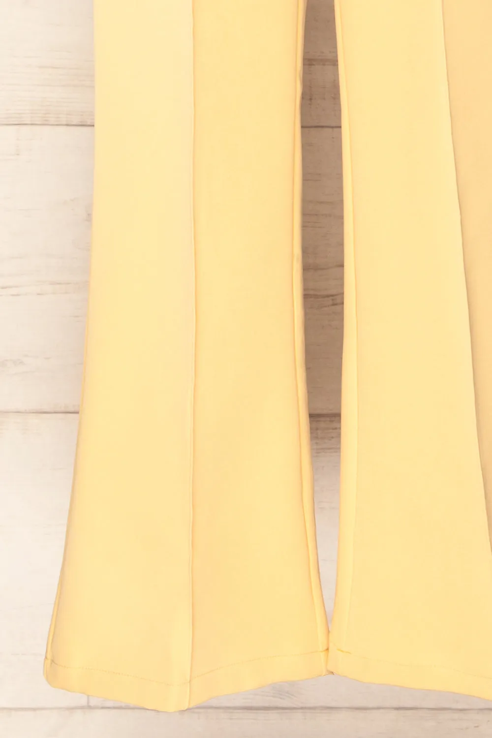 Turbine Yellow | Solid Stitch Wide Leg Trousers