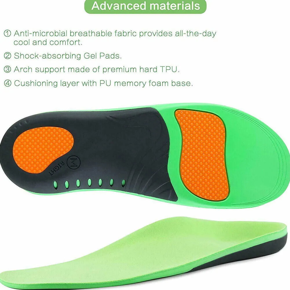 US 2-4Pairs Plantar Fasciitis Orthotic Insert Arch Support Gel Relieve Heel Pain
