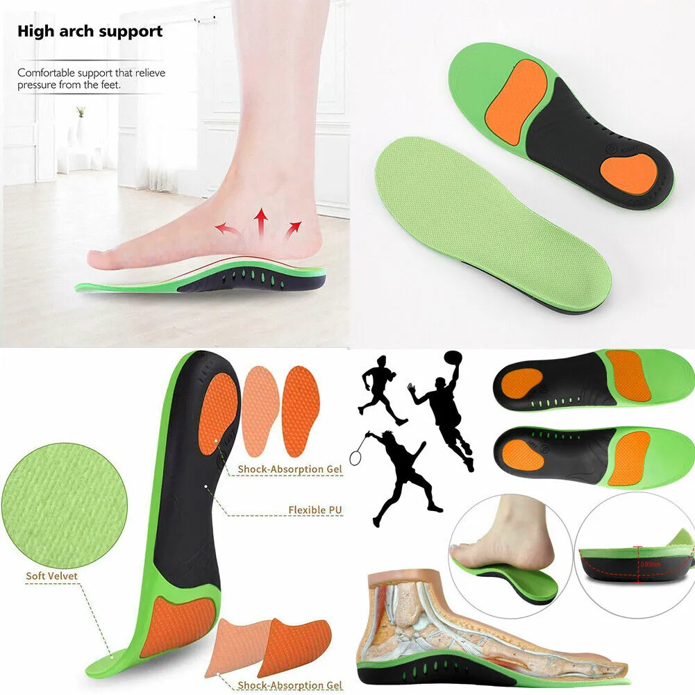 US 2-4Pairs Plantar Fasciitis Orthotic Insert Arch Support Gel Relieve Heel Pain