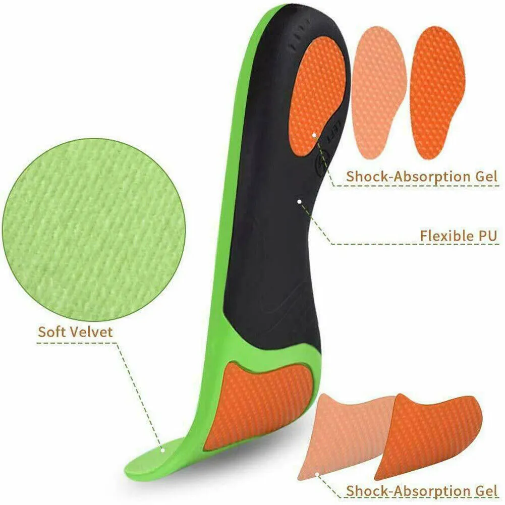 US 2-4Pairs Plantar Fasciitis Orthotic Insert Arch Support Gel Relieve Heel Pain
