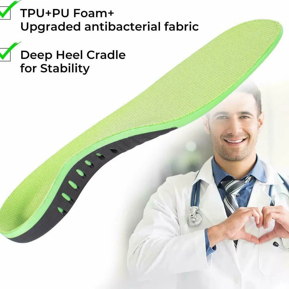 US 2-4Pairs Plantar Fasciitis Orthotic Insert Arch Support Gel Relieve Heel Pain