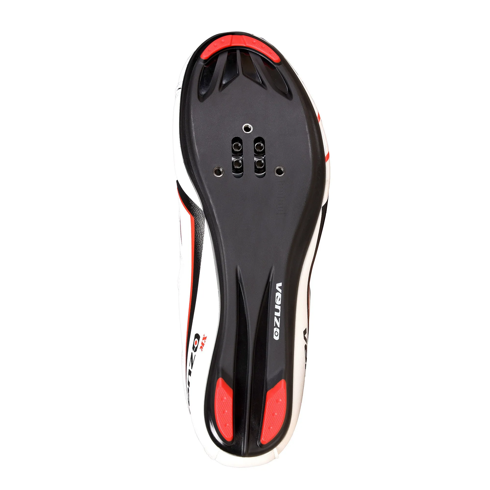 Venzo Bicycle Men's Road Cycling Riding Shoes - 3 Straps - Compatible with Look Delta & for Shimano SPD-SL - Perfect for Road Racing Bikes - White - 7.5 US Men