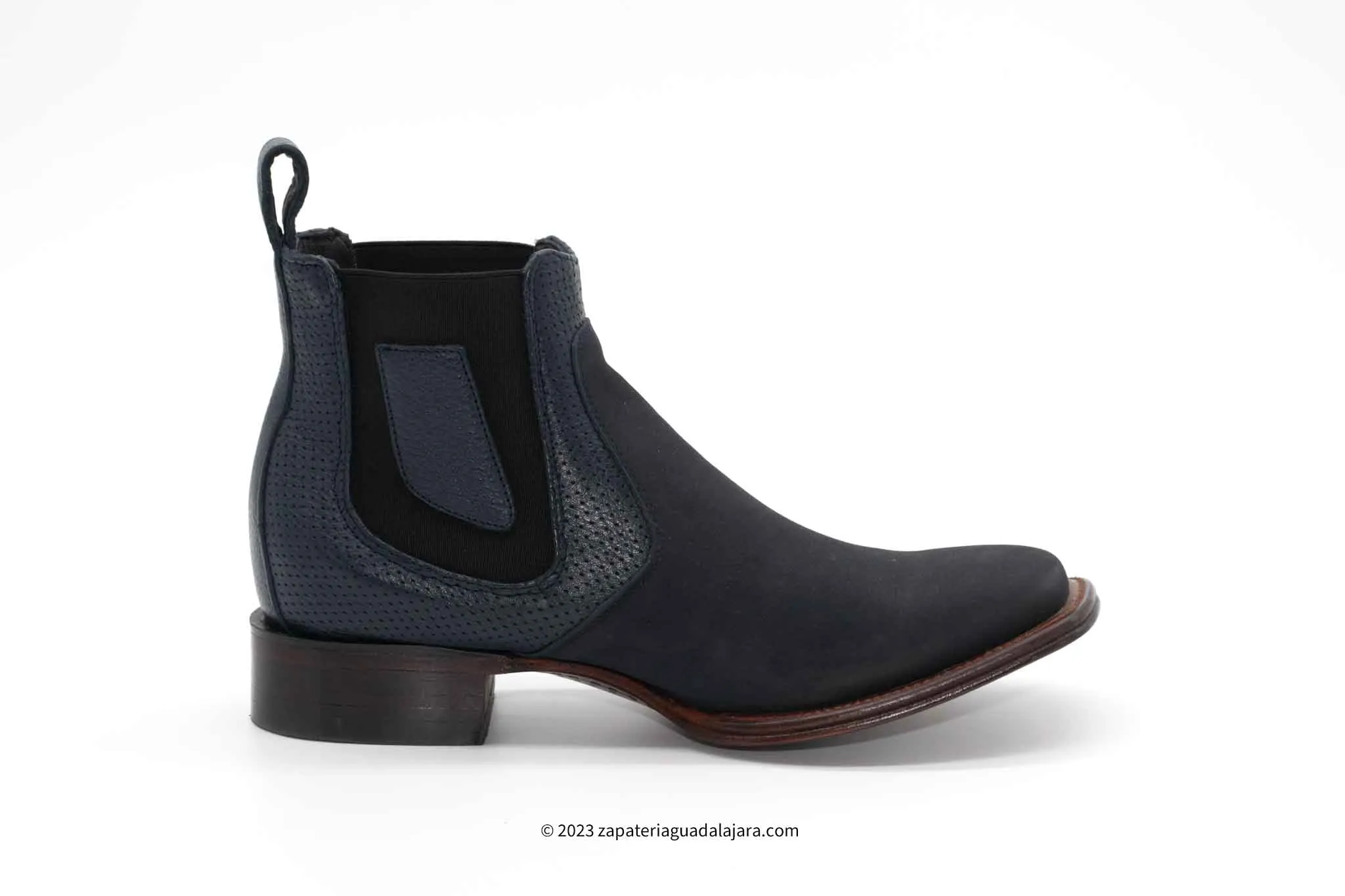 VESTIGIUM 782B6310 WIDE SQUARE TOE NOBUCK NAVY BLUE