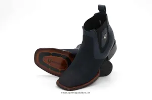 VESTIGIUM 782B6310 WIDE SQUARE TOE NOBUCK NAVY BLUE