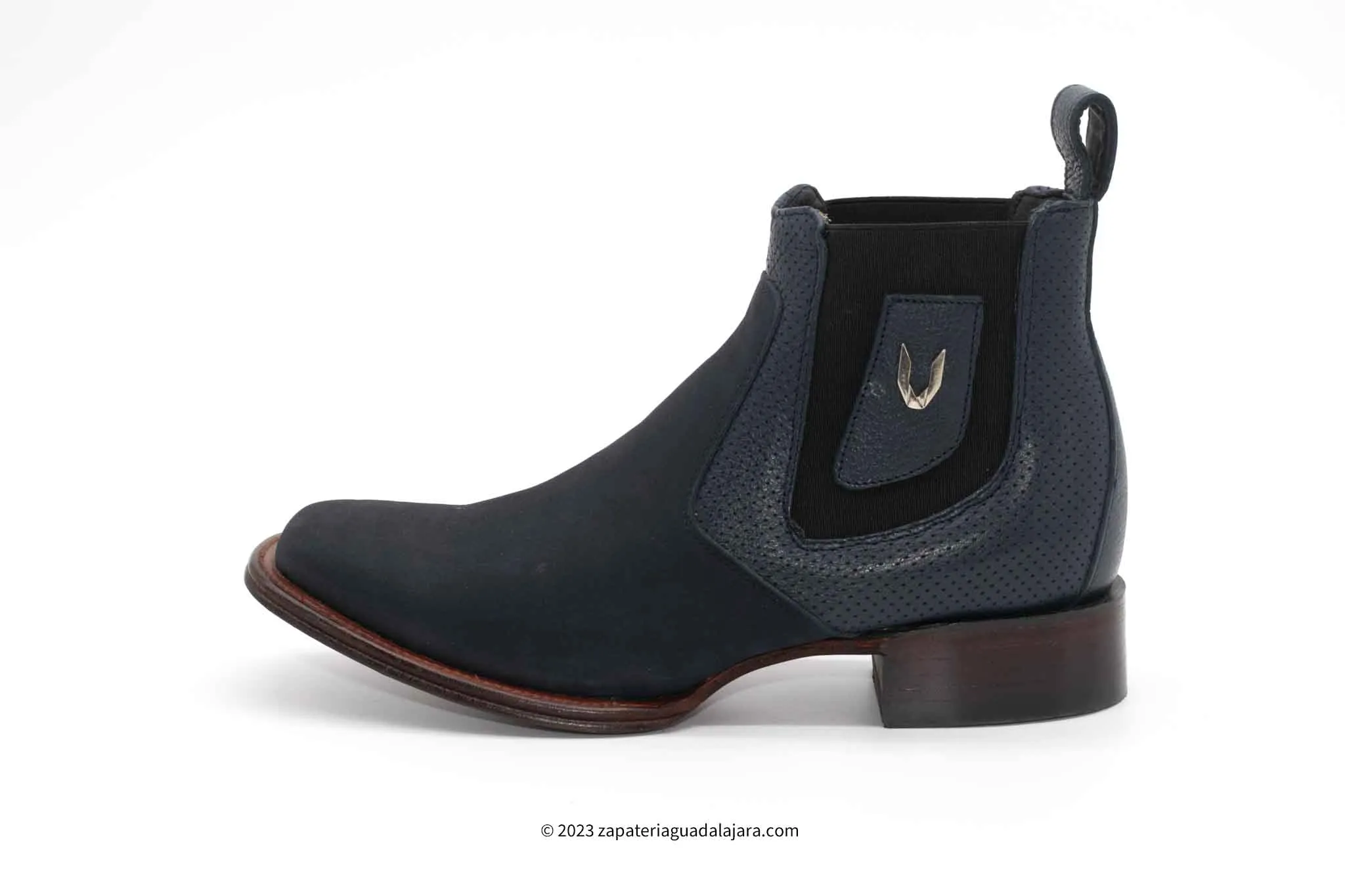 VESTIGIUM 782B6310 WIDE SQUARE TOE NOBUCK NAVY BLUE