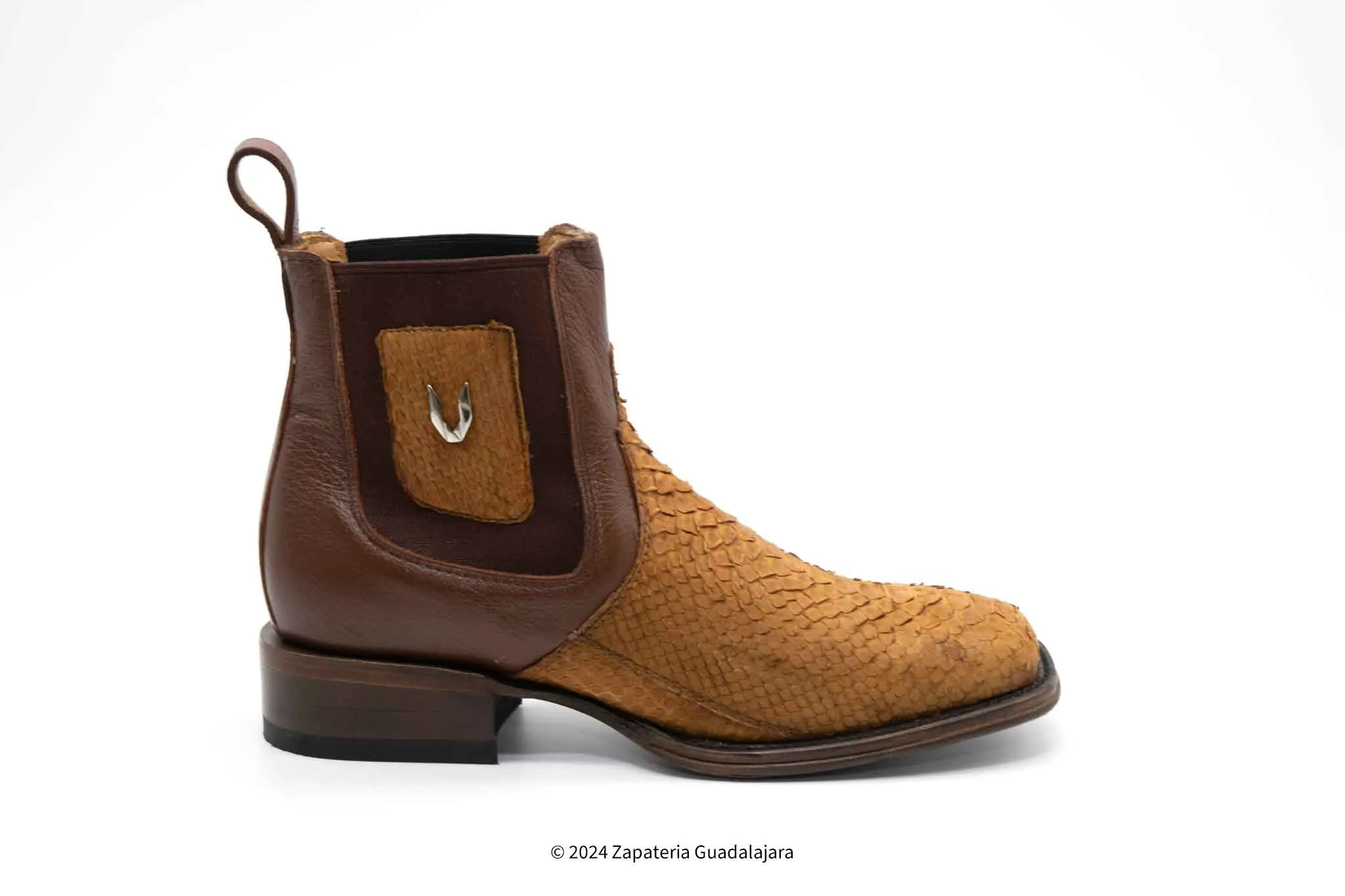 VESTIGIUM 782BN5751 WIDE SQUARE TOE PYTHON NOBUCK HONEY