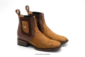 VESTIGIUM 782BN5751 WIDE SQUARE TOE PYTHON NOBUCK HONEY