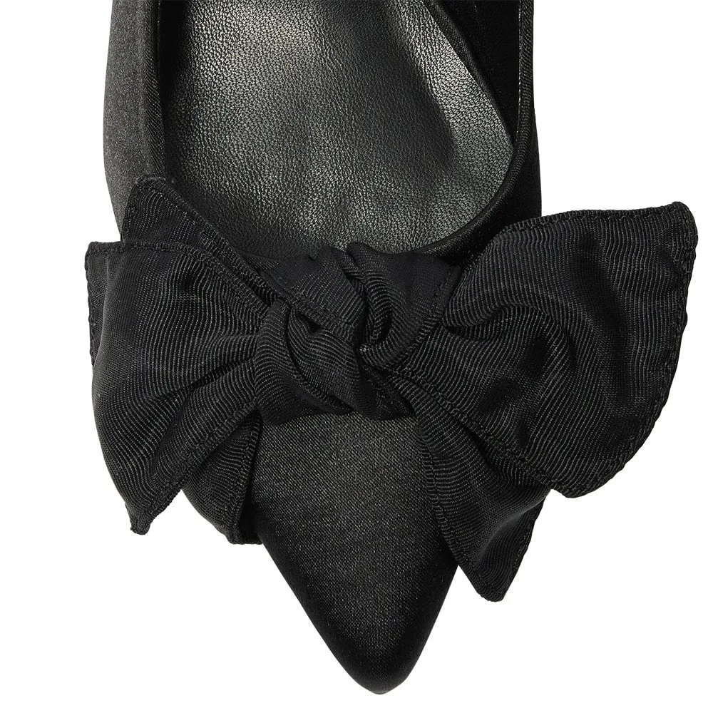 Violet Heel in Black Satin