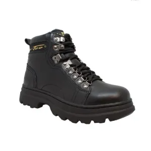 Women's 6" Steel Toe Work Boot Black Leather Boots